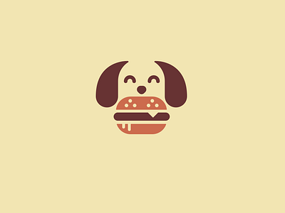 Woof burger concept creative dog logo mark woof