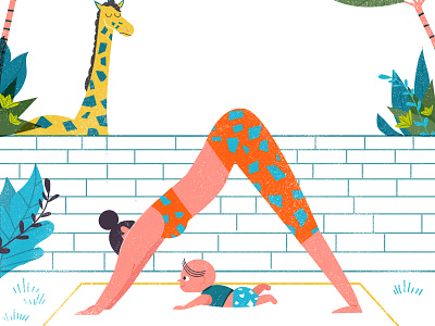 yoga kind of mood baby color fun illustration pattern photoshop whimsical yoga