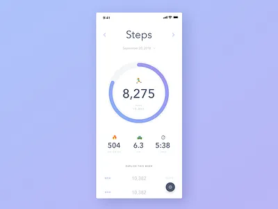 Step Tracking App analytics chart app chart daily 100 challenge daily challange dailyui dailyuichallenge design emojis icon software typography ui ux vector