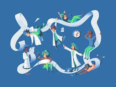 Hospital Chaos chaos characters disorder doctor health hospital illustration medical medicine nurse office people