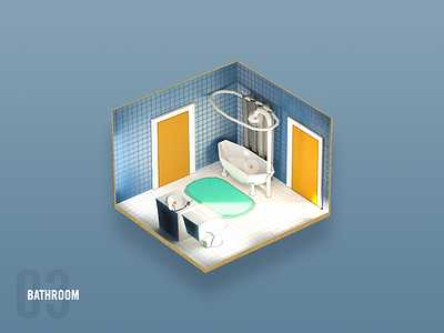 Servpro Prep Game - Bathroom 3d building c4d cinema4d city house low poly render threejs ui website