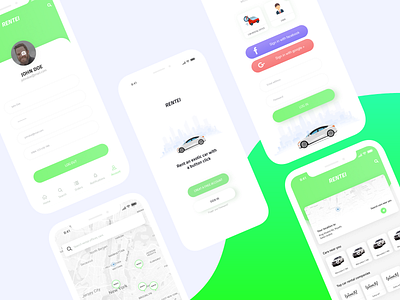 Car Rental app android animation app branding clean creative design flat illusration illustration ios iphone logo material minimal mobile typography ui ux web