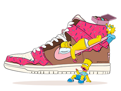 Slam Dunkin' Nike SB air force art basket ball design dessert donuts illustration illustrator art nike nike air pink shoes simpsons sneaker sneakerhead sneakers sprinkles vector vector art vector artwork