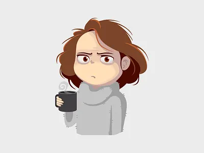Arishka - tired art character design emotions illuminate illustration photoshop stickers
