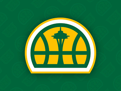 Seattle Sonics Primary Icon basketball branding logo nba seattle seattle sonics sonics sport sports supersonics