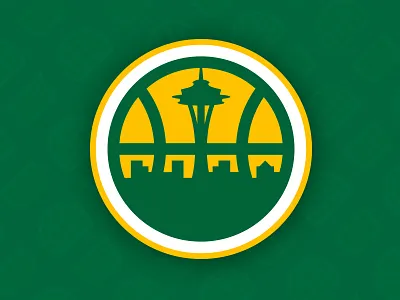 Seattle Sonics Secondary Logo basketball branding logo nba seattle seattle sonics sonics supersonics
