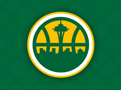 Seattle Sonics Secondary Logo basketball branding logo nba seattle seattle sonics sonics supersonics