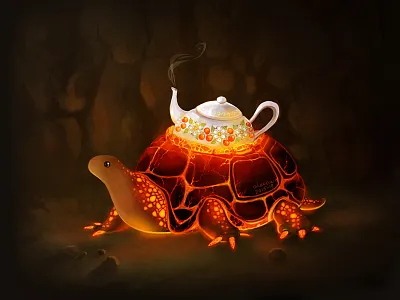 Turtle power cave fantastic fantastic beasts fire lava tea teapot turtle