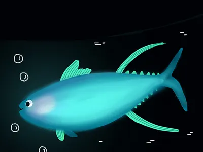 Blue fish 2 aqua fish illustration photoshop