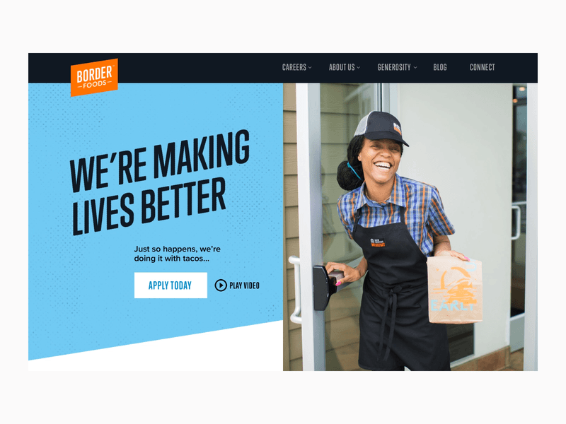 Border Foods animation interface interfacedesign principle taco ui ux ux design webdesign website website concept