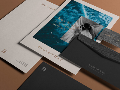 Byron Bay Tea Co. Stationery brand brand identity branding business card logo minimal stationery design type