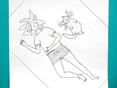 Regular siesta cat creative doodle drawing hand drawing illustration ink pajamas pen siesta sketch sketchbook