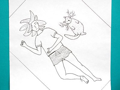 Regular siesta cat creative doodle drawing hand drawing illustration ink pajamas pen siesta sketch sketchbook