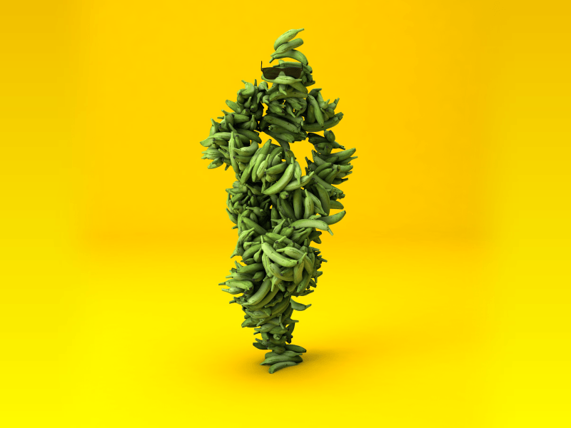 Dancing Plantain bright colors c4d cartoon character cinema 4d cinema4d colorful