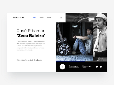 Page Zeca Baleiro desktop inteface interaction design music ui design ux design zeca baleiro