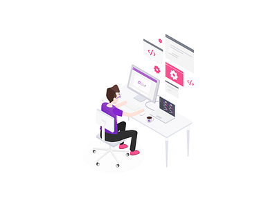 illustration balta.io design draw illustration interface isometric man technology ui ux vector