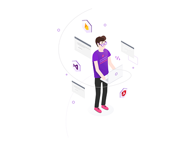 Illustration isometric Balta.io code illustration isometria isometric tecnology ui