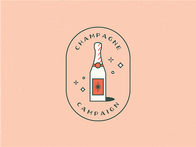 champagne campaign badge badgedesign bubbly champagne clean color designer graphic green illustration illustrator inspiration orang peach simple sparkle