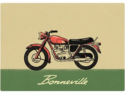 Triumph Bonneville Matchbox Label design distressed illustration matchbox motorcycle texture typography