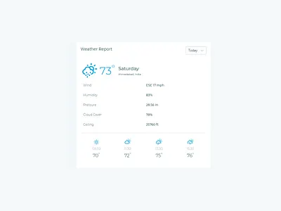 Weather Widget app design flat ui ux web website