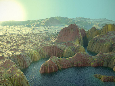 Distant Planet 3d desert design environment planet space sun water