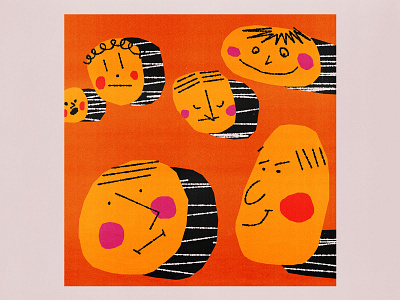 variations on a face character faces illustration people smiles