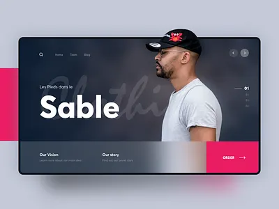 Landing Clothing Sable blur clothing e commerce fashion flat interface landing store ui web