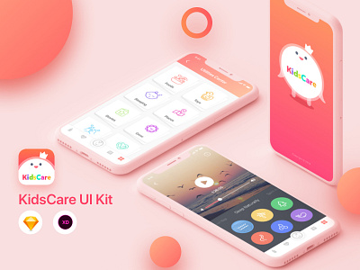 KidsCare UI Kit baby health kids kids app sketch ui ux design ui kit