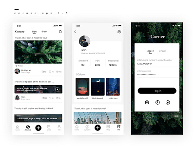 Corner app 1.0 part two app ui 设计 页