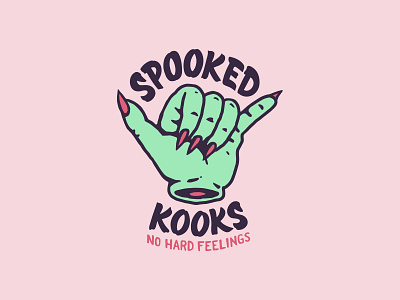 Spooked Kooks Redux handlettering horror identity identity branding illustration lettering logo mark shaka signpainting surfboard surfing