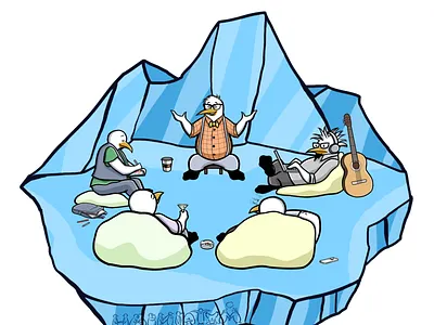 Creative penguins creative illustration penguins vector