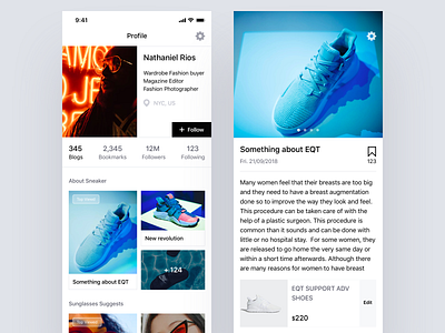 User Profile - DailyUI 006 blogger dailyui eccomerce fashion profile social ui