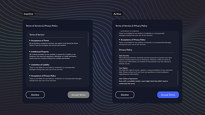 Trending: Scrollable Terms & Privacy Modals that Activate CTA legal modal privacy policy terms of service ui ux