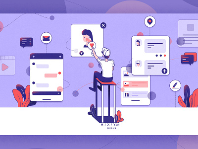 Banner Web app design illustration ps ui web