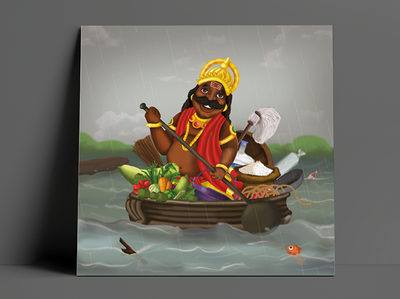 Maveli digital painting flood helping illistration keralaflood maveli
