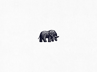 Elephant animal elephant engraving etching logo