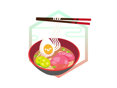 I'm a noodle. food illustration