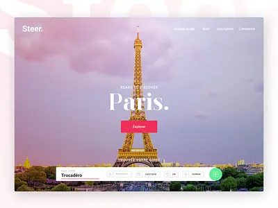 Steer. Find your tour guide easily. agencespring homepage tour guide tourism ui design ux design webdesign
