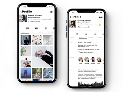 Profilepage app ui ux