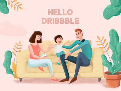 Hello animation design flat illustration type vector