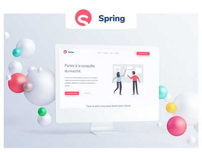 Spring. Communication agency. Start your project. agencespring communication agency communication design design homepage illustration logo ui ui design ux ux design webdesign