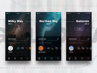 Galaxy App - Highlight Alternatives app art direction concept creative flat interaction interaction design ios magazine mobile mobile app space studio ui uiux universe user interface visual web web design