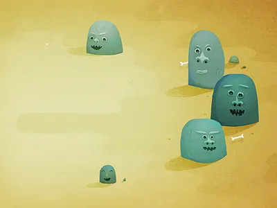 Stones character character art characters characters design digitalart illustration lauging stone stones yellow