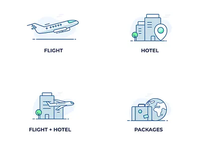 Travel Icons fight flightandhotel flighticon hotel hotelicon icons packages travelicons
