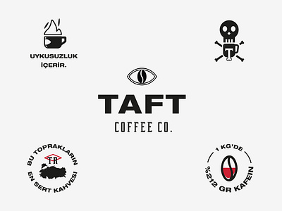 Taft Coffee Co. Brand Assets assets badge brand branding coffee concept craft design icon identity illustration istanbul label lettering logo minimal packaging type typography vintage