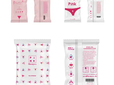 Pink Tampons Design beauty cosmetics feminine icons package packagedesign packaging packaging design tampon woman