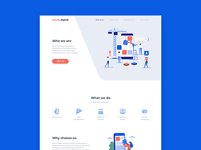 Howdy, Digital! agency developers digital flat howdy landing page lp screen sketch app ui ui ux design ux ux design web