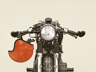 Always Dusty art caferacer distressed exhibition illustration motorbike motorcycle photoshop print retro texture vintage wacom tablet