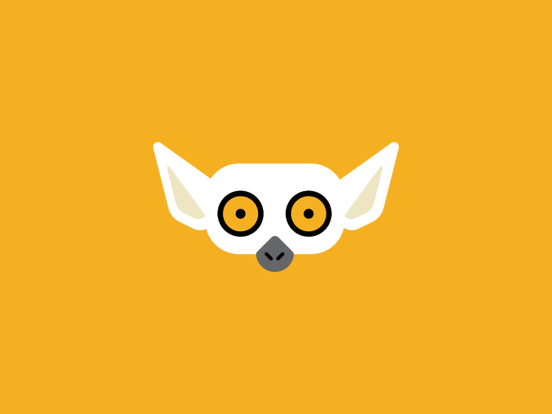 Lemur after effects animal cute design flat icon illustration lemur logo mascot motion ui vector