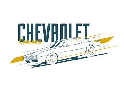 Icon 015 Camaro automotive blue camaro cars chevrolet chevy design illustration kansas city linear vector